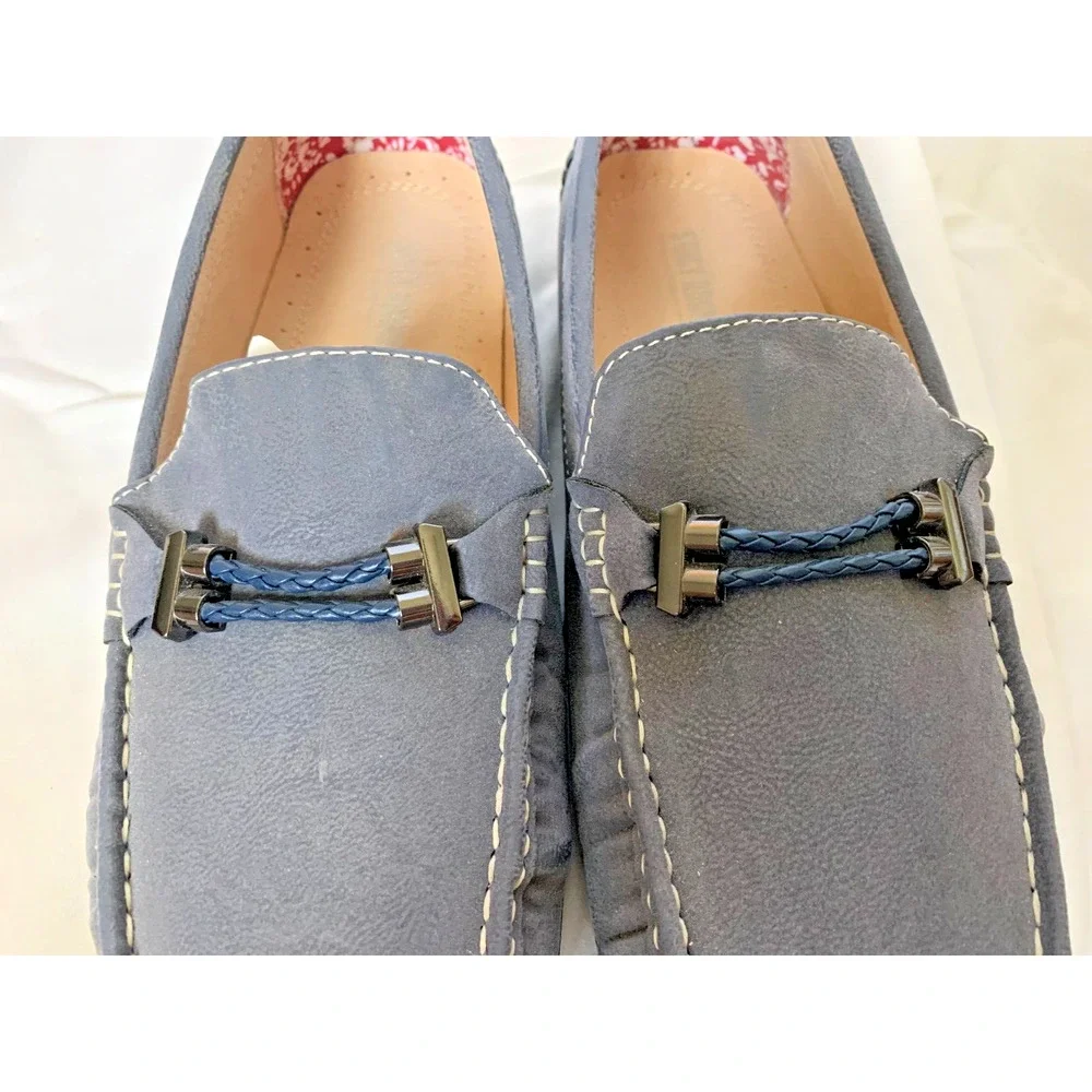 Stacy Adams Loafers Men's Size 12 Blue Slip-on Buckle Shoes